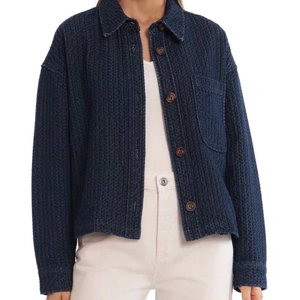 BAGATELLE Textured Blue Button-Up Denim Jacket Size XL
